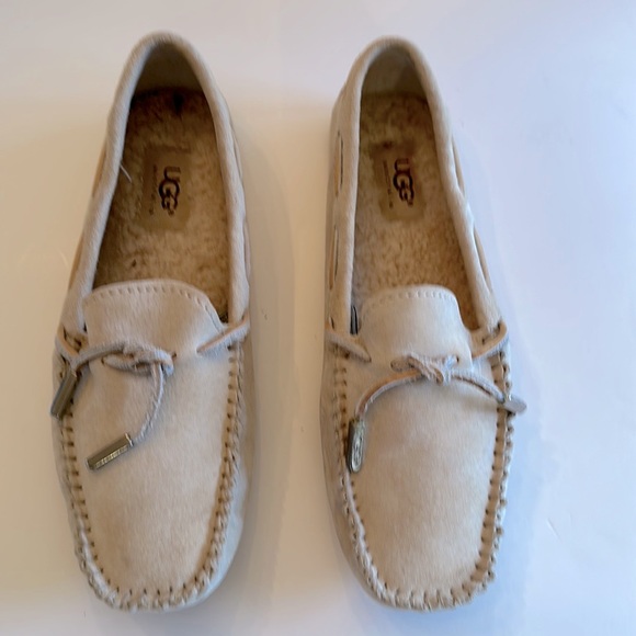 UGG Sherpa Lined Suede Driving Loafers - Picture 2 of 8